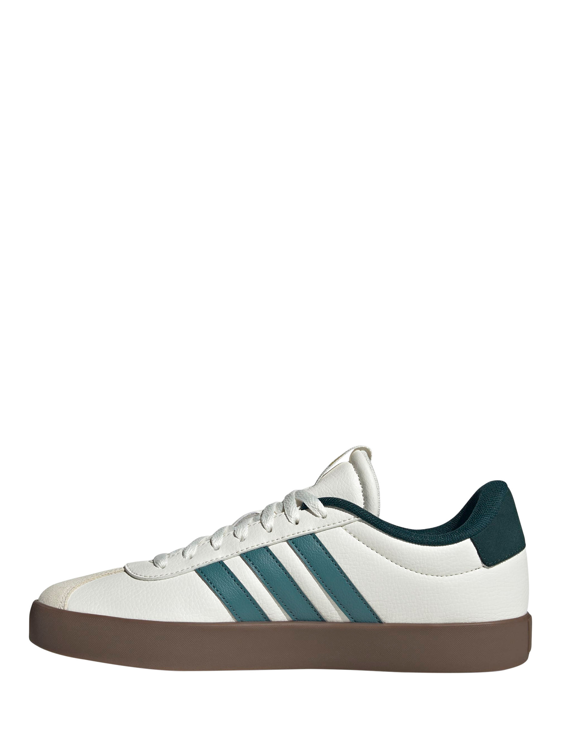 Product image 3 of 6, which shows adidas VL Court Suede Lace Up Trainers, White/Green, 7
