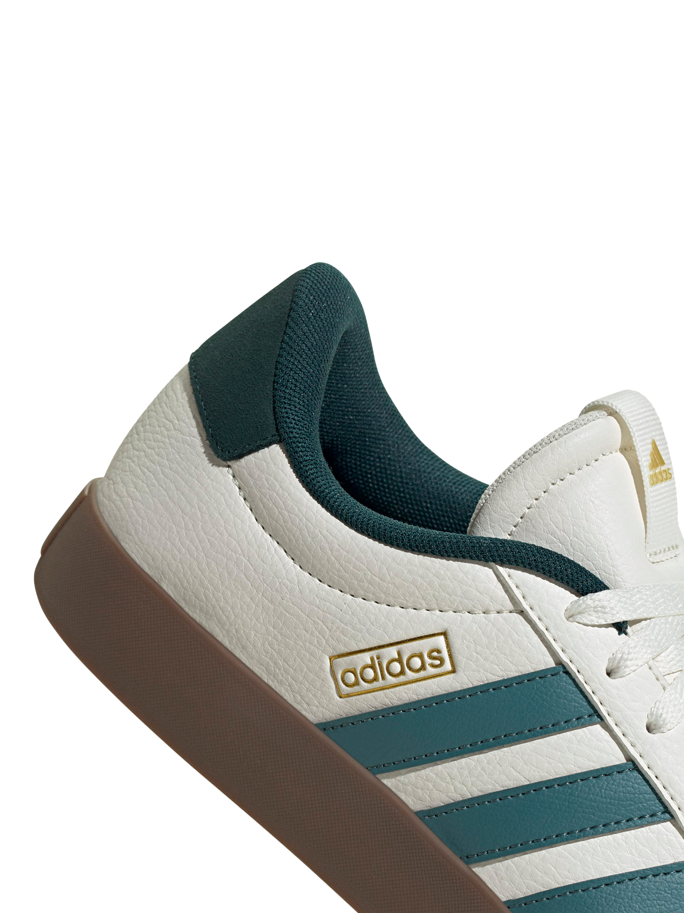 Product image 4 of 6, which shows adidas VL Court Suede Lace Up Trainers, White/Green, 7
