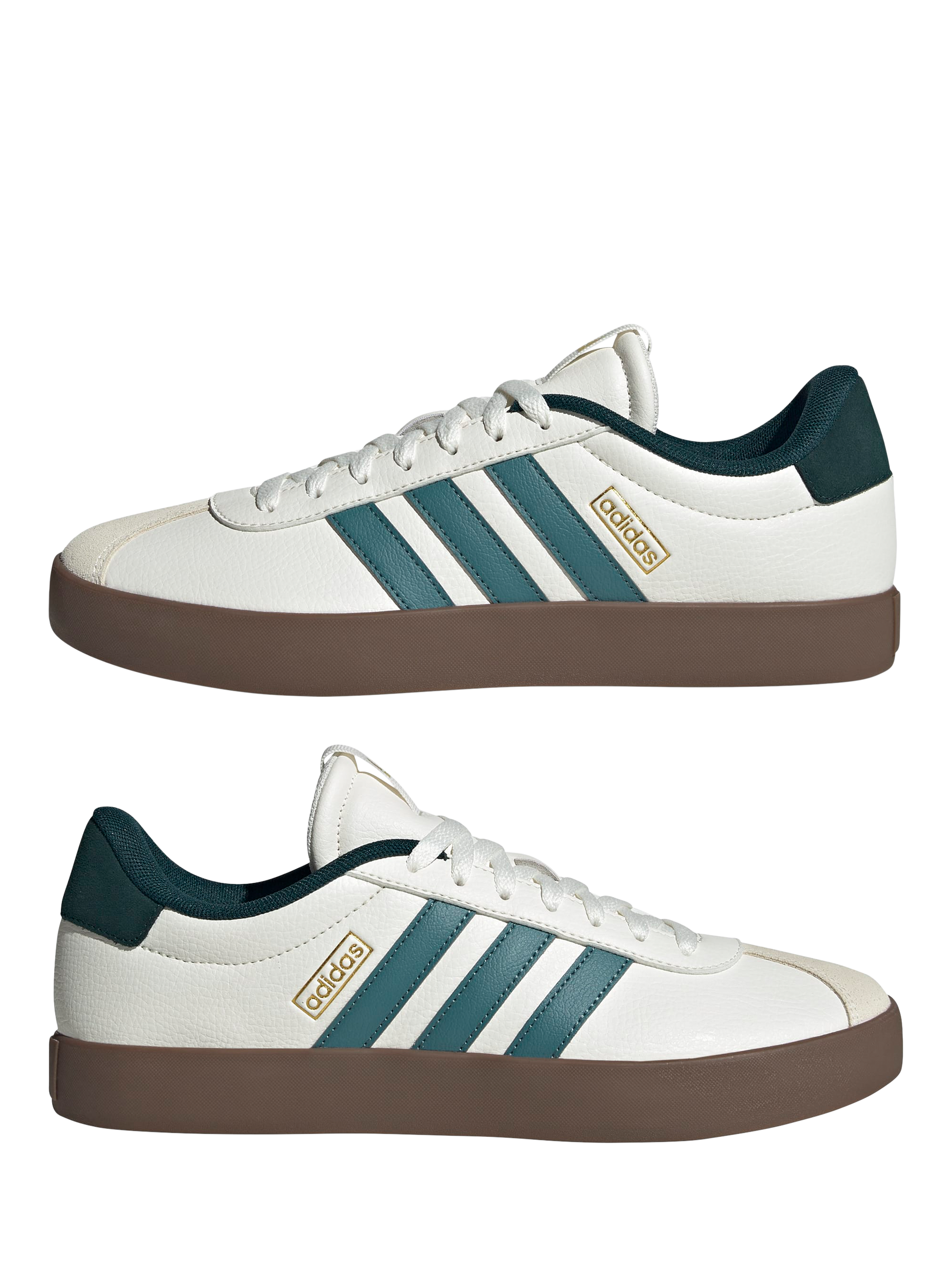 Product image 5 of 6, which shows adidas VL Court Suede Lace Up Trainers, White/Green, 7