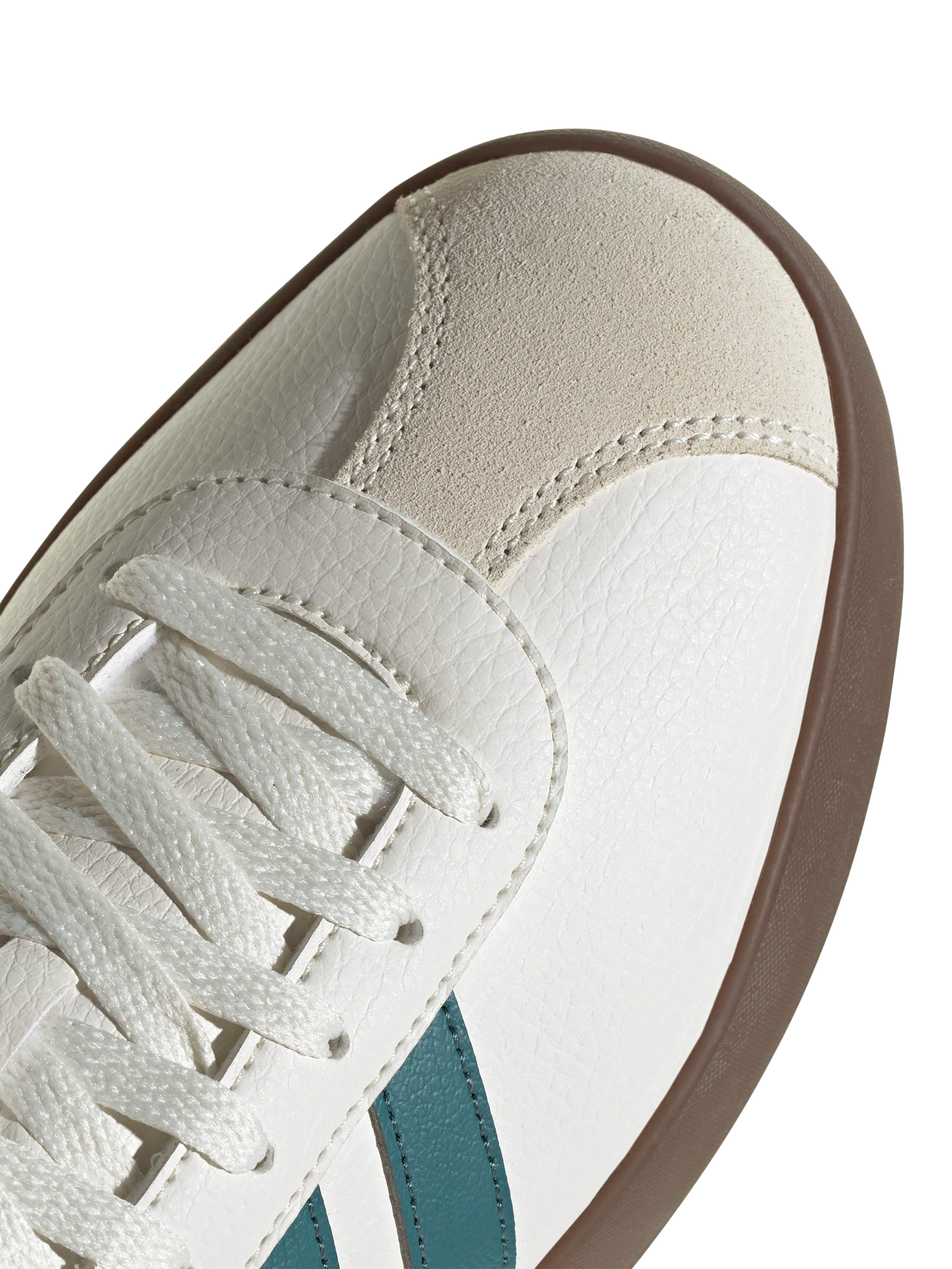 Product image 6 of 6, which shows adidas VL Court Suede Lace Up Trainers, White/Green, 7