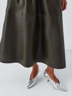 John Lewis Archer Kitten Heel Court Shoes, Silver - view 2, Silver