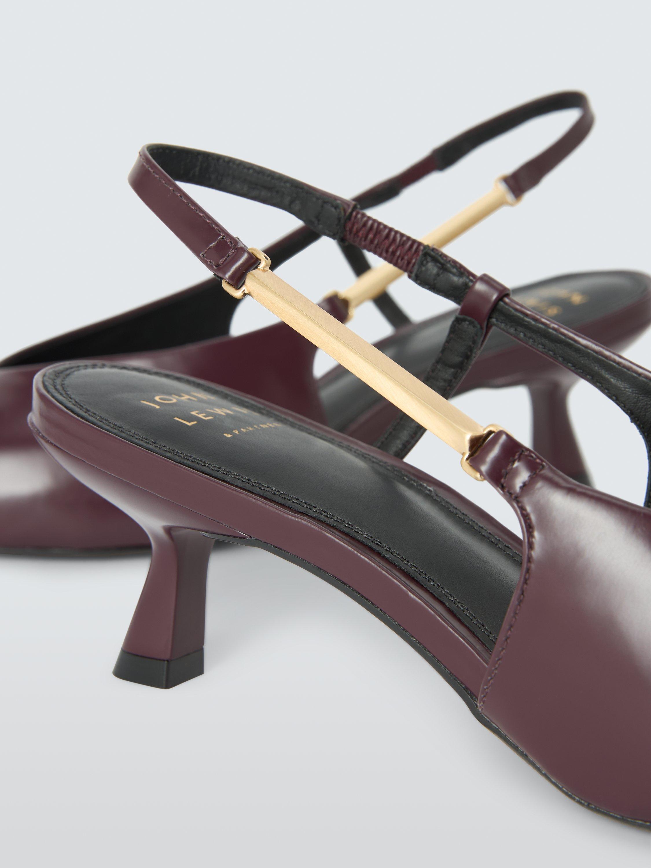 John Lewis Deal Leather Essential Mid Heel Slingback Open Court