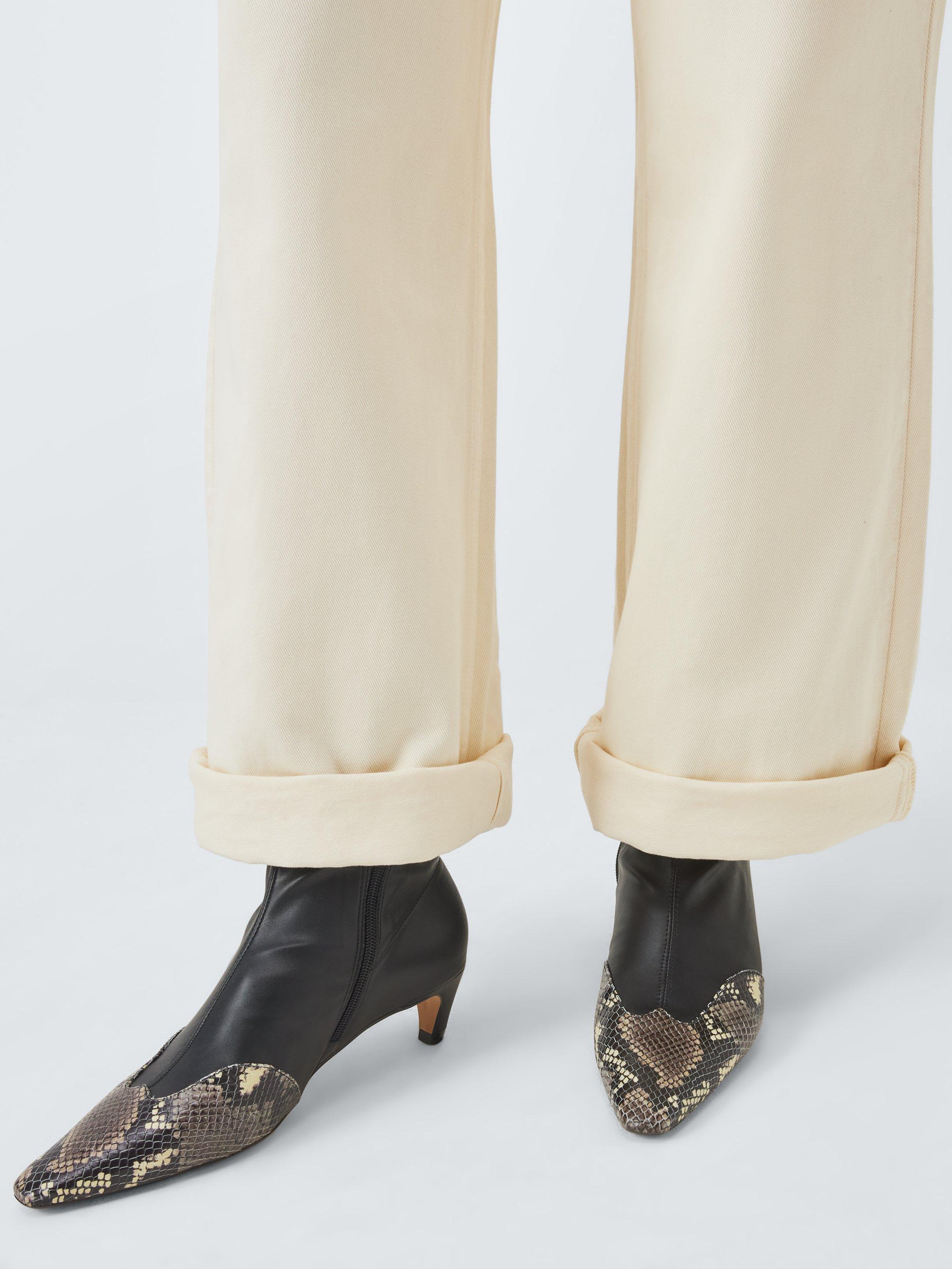 Product image 2 of 5, which shows John Lewis Olsen Leather Blend Chip Toe Ankle Boots, Black, 5