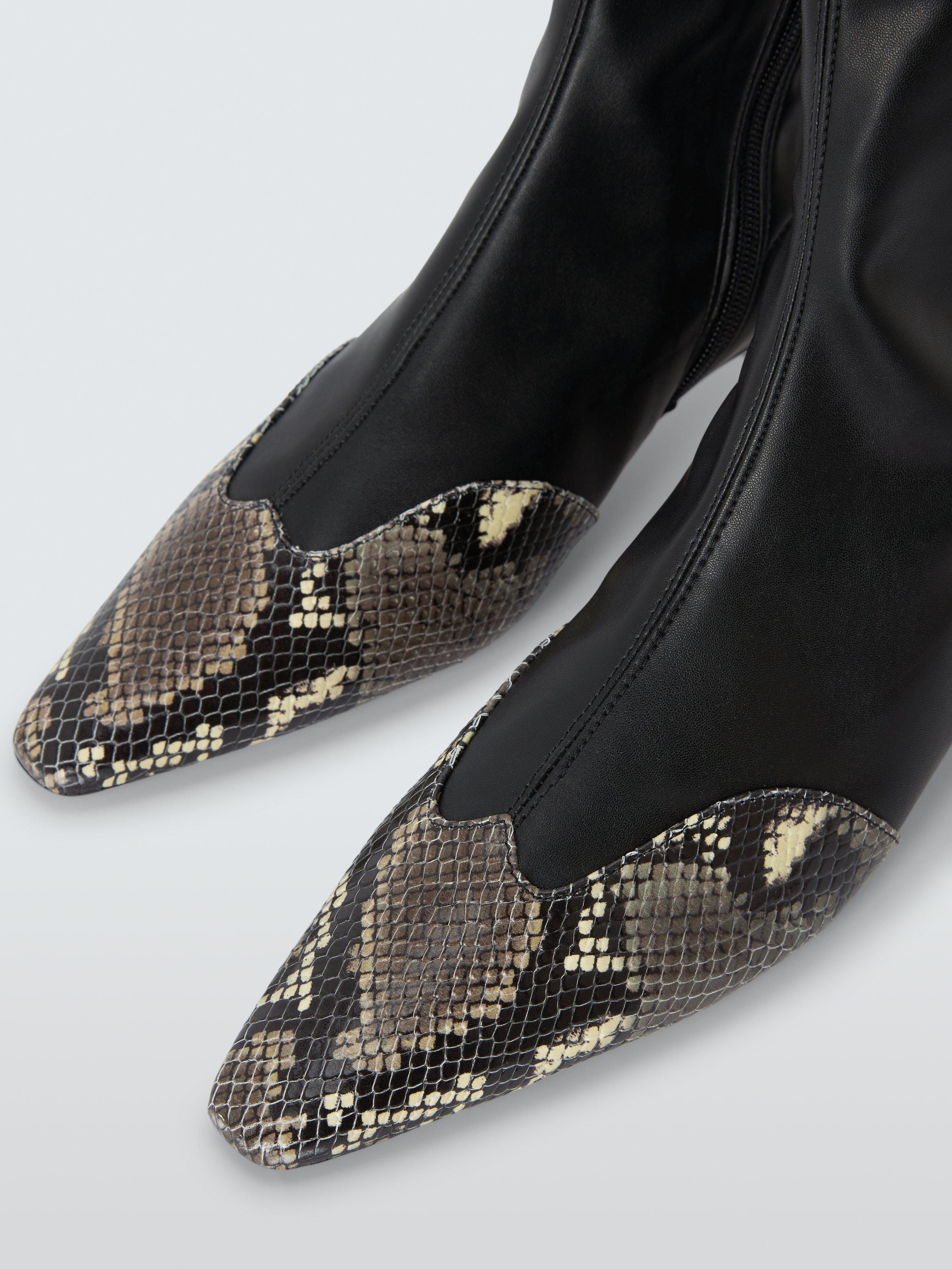 Product image 4 of 5, which shows John Lewis Olsen Leather Blend Chip Toe Ankle Boots, Black, 5