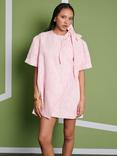 GHOSPELL Misty Wrap Mini Dress, Pink