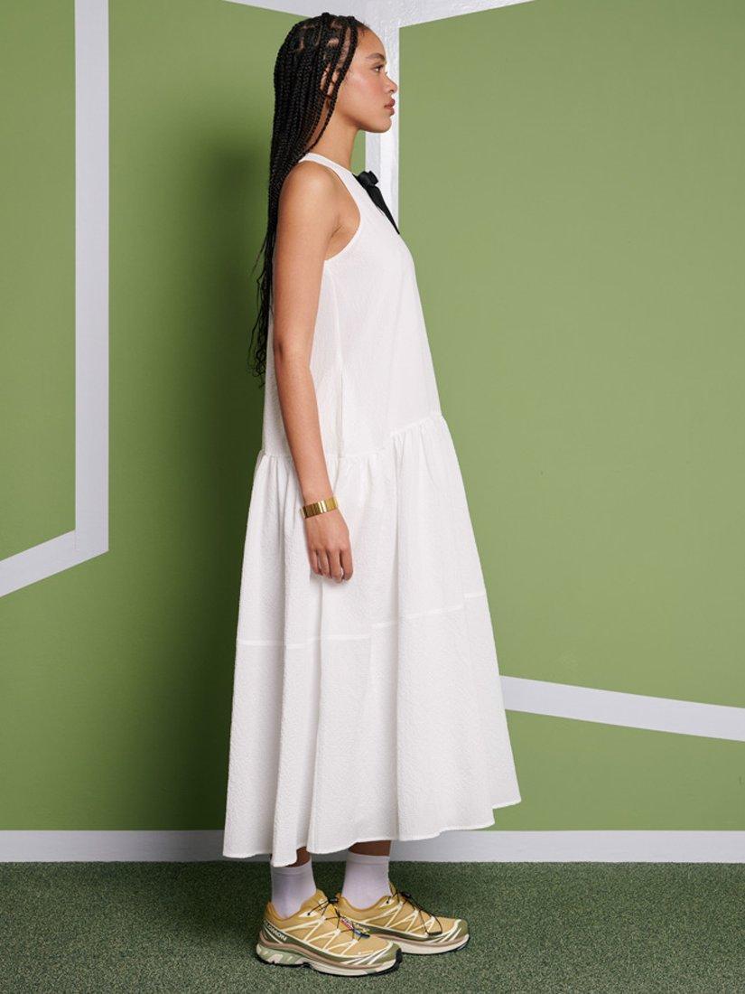 Product image 3 of 6, which shows GHOSPELL Nicola Oversized Midi Dress, White, 6
