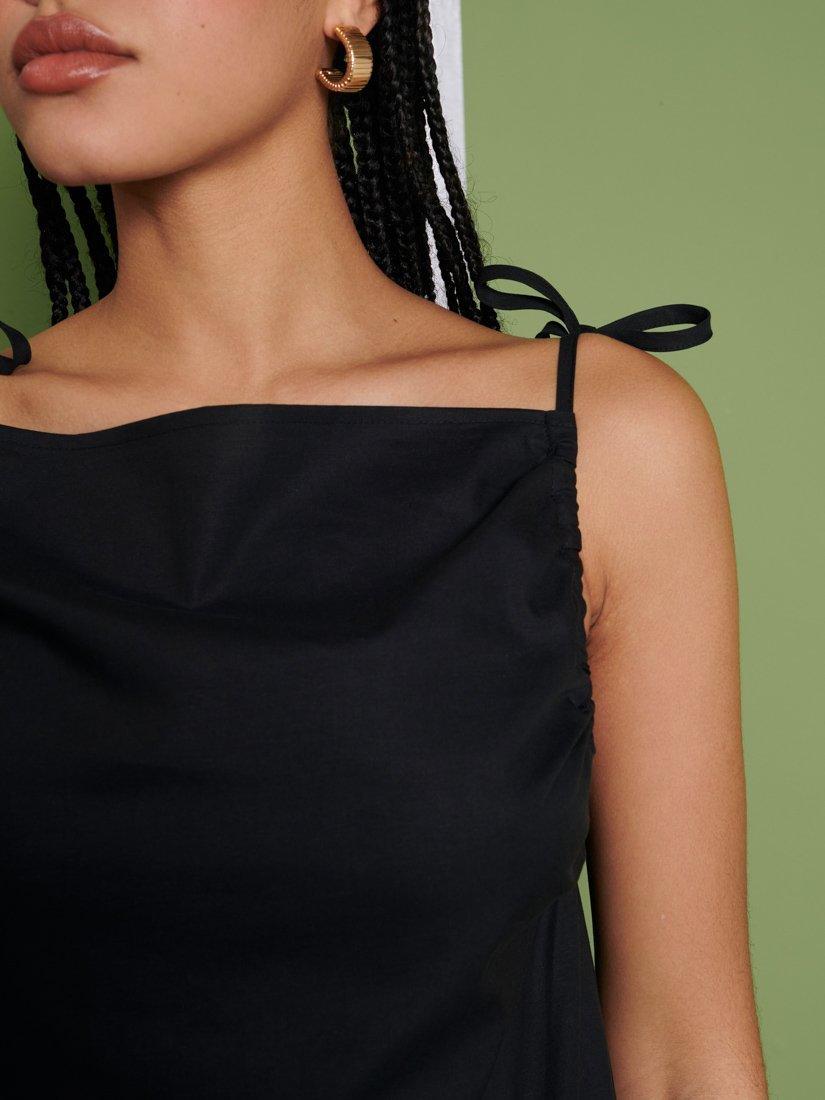 Product image 6 of 6, which shows GHOSPELL Venus Drop Waist Midi Dress, Black, 8