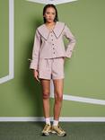 GHOSPELL Dara Textured Stripe Shirt, Pink
