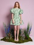 Sister Jane Clover Jacquard Floral Mini Dress, Green