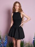 Sister Jane Meadowlark Drop Waist Mini Dress, Black