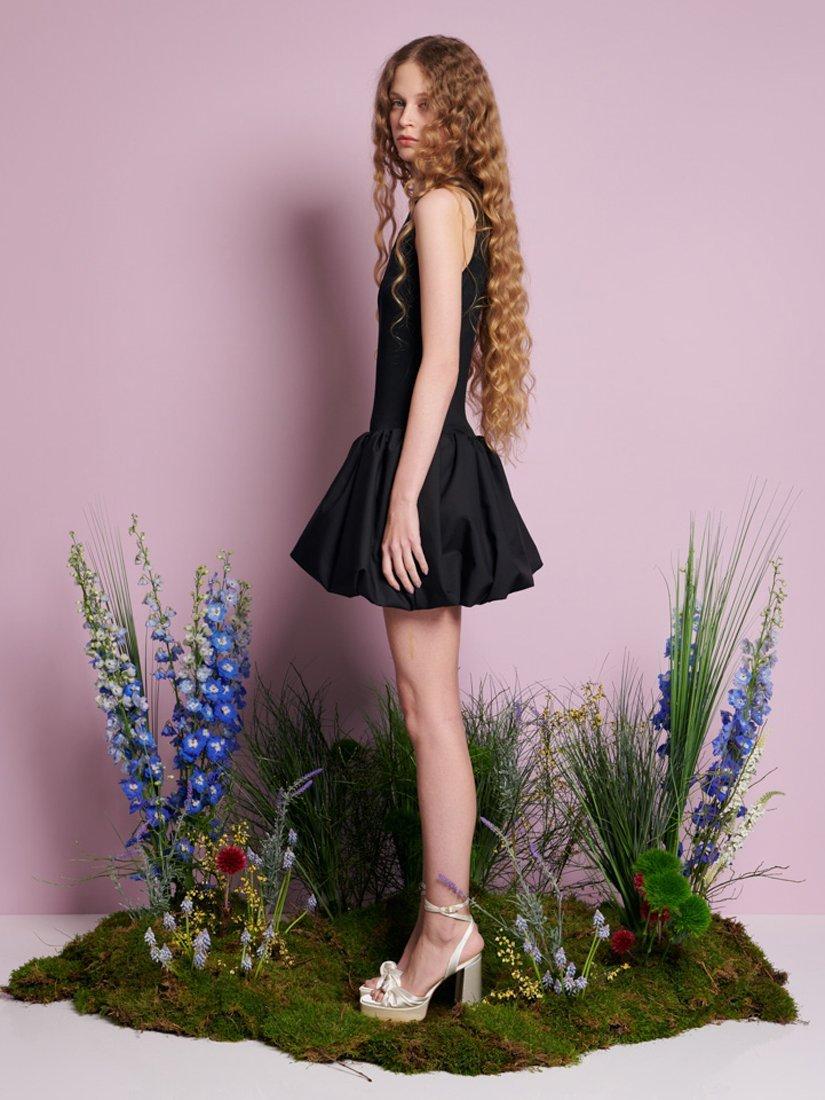 Product image 2 of 5, which shows Sister Jane Meadowlark Drop Waist Mini Dress, Black, 6
