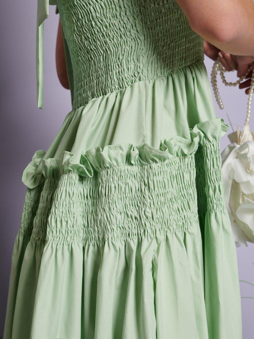 Product image 6 of 6, which shows Sister Jane Grassland Cross Strap Midi Dress, Green, 6