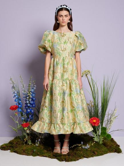 Sister Jane Pasque Floral Jacquard Dress, Multi - view 2, Multi