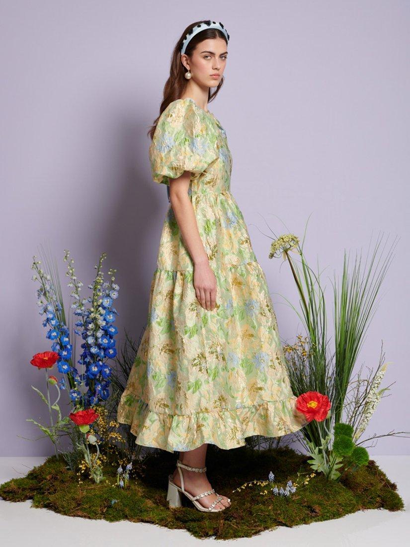 Product image 3 of 6, which shows Sister Jane Pasque Floral Jacquard Dress, Multi, 6