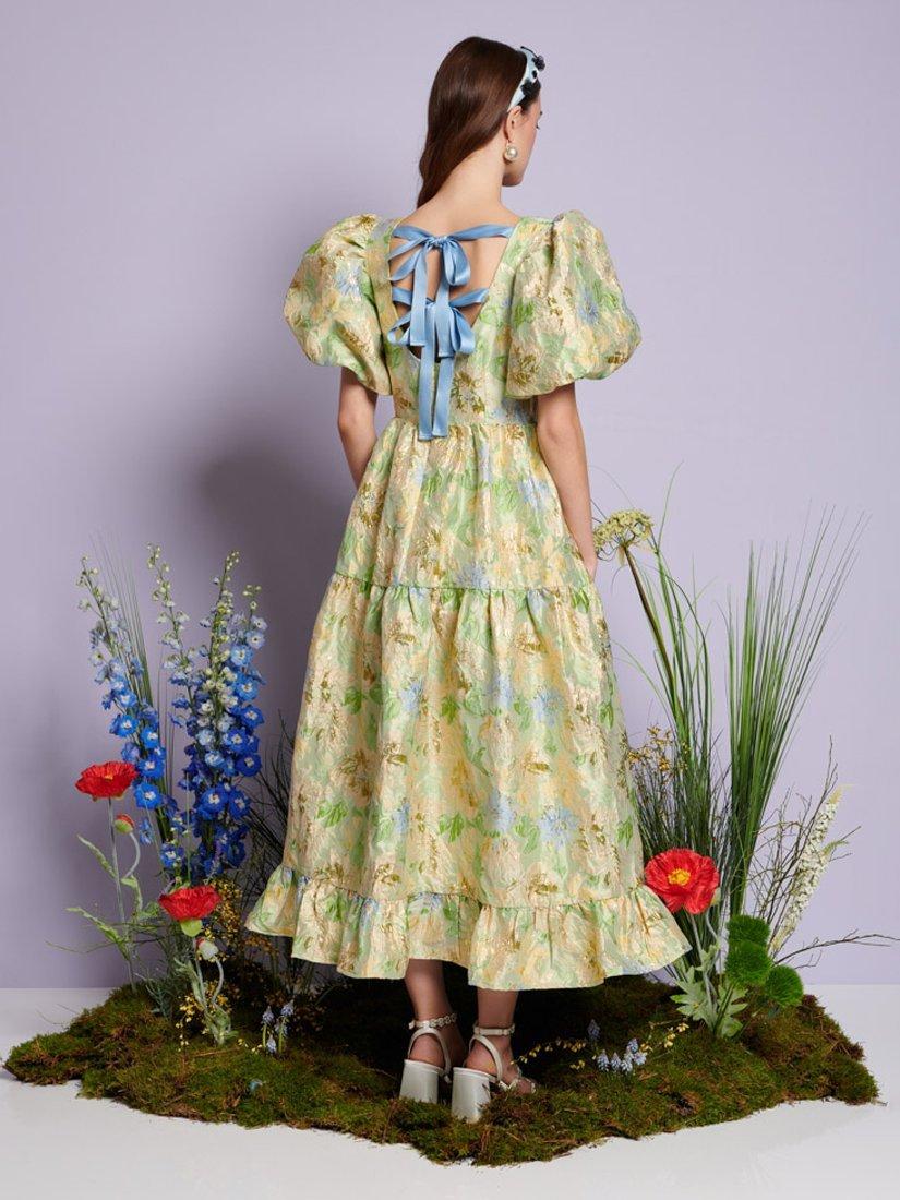 Product image 4 of 6, which shows Sister Jane Pasque Floral Jacquard Dress, Multi, 6