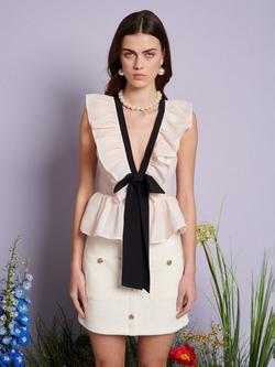 Sister Jane Haven Sleeveless Ruffle Top, Cream, Cream