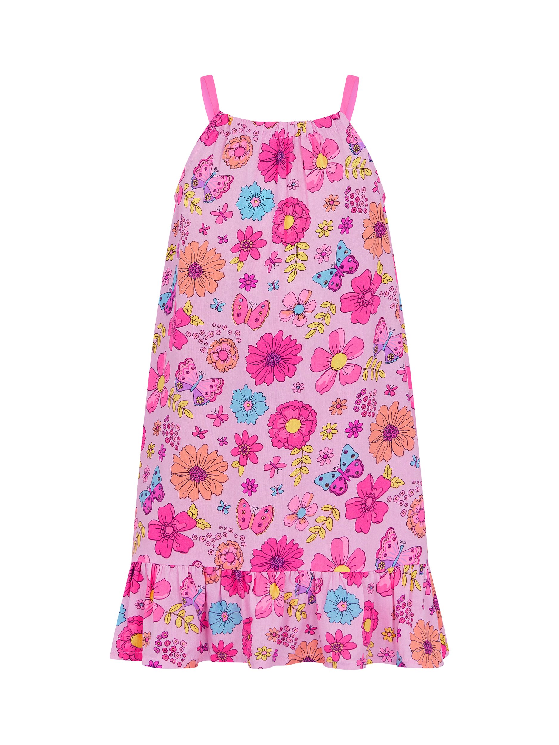 Product image 1 of 3, which shows Angels by Accessorize Kids' Retro Floral Swing Dress, Pastel Mutli, 18-24 months
