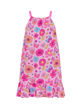 Angels by Accessorize Kids' Retro Floral Swing Dress, Pastel Mutli