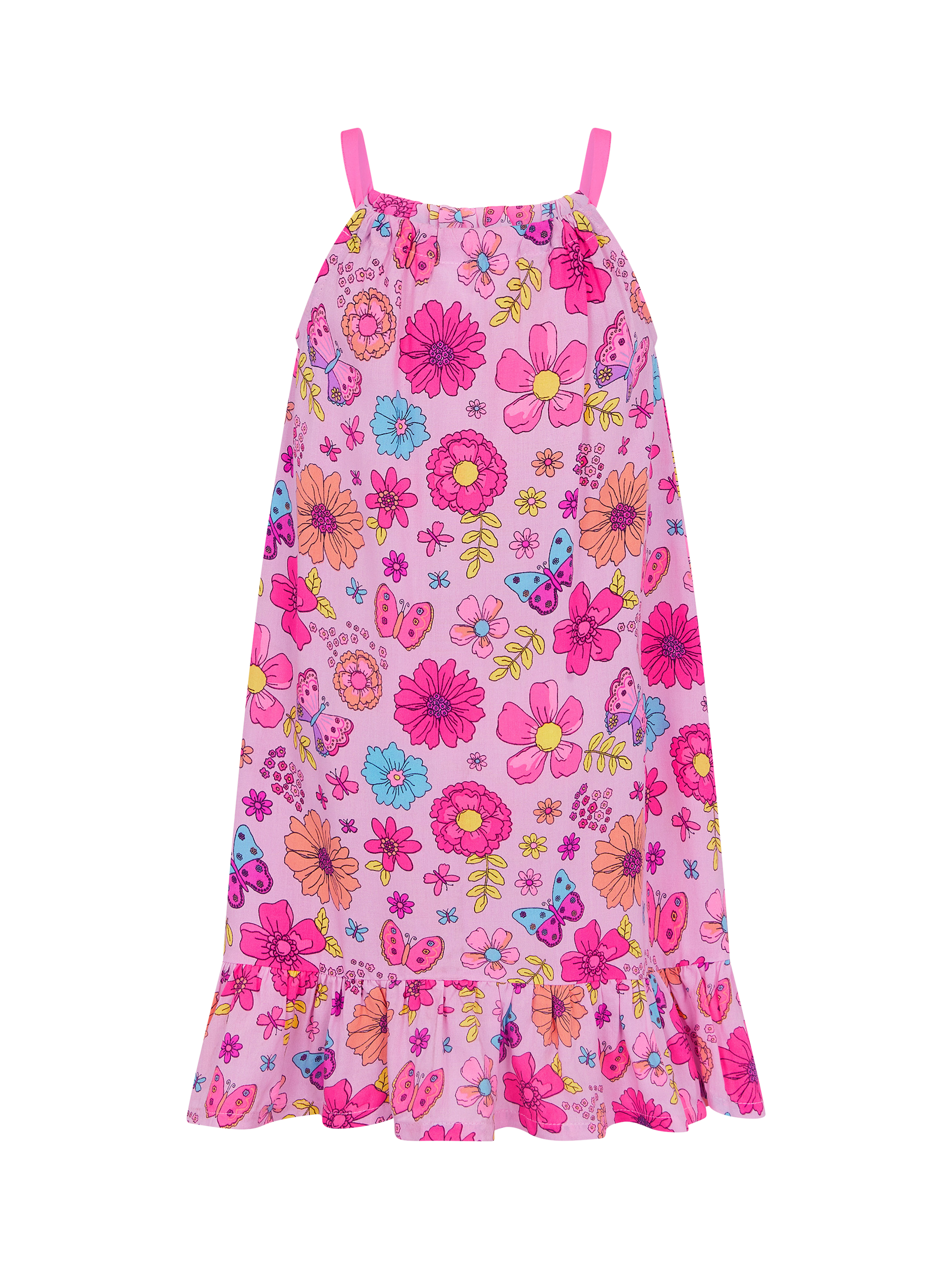 Product image 2 of 3, which shows Angels by Accessorize Kids' Retro Floral Swing Dress, Pastel Mutli, 18-24 months
