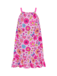 Angels by Accessorize Kids' Retro Floral Swing Dress, Pastel Mutli