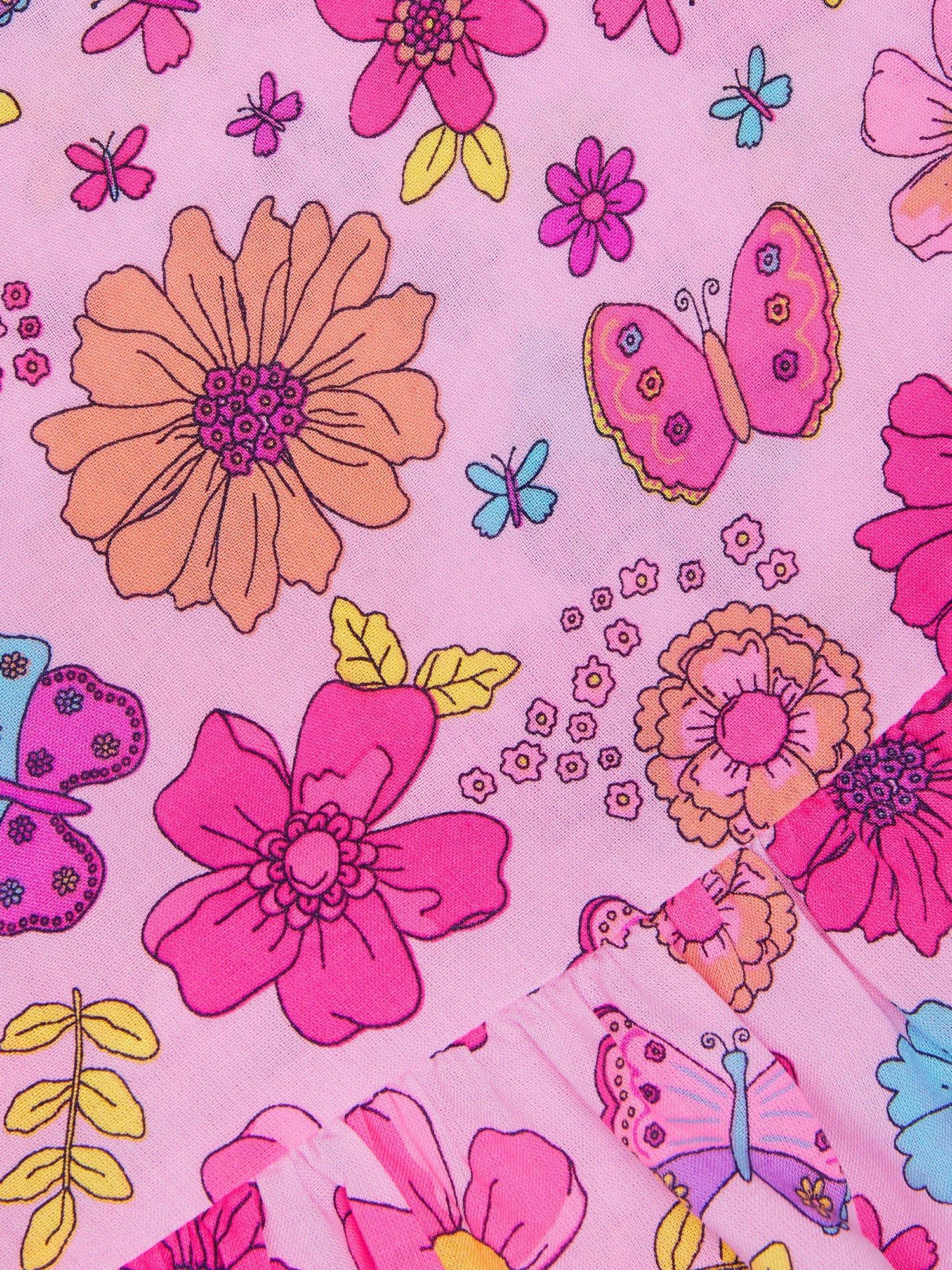 Product image 3 of 3, which shows Angels by Accessorize Kids' Retro Floral Swing Dress, Pastel Mutli, 18-24 months