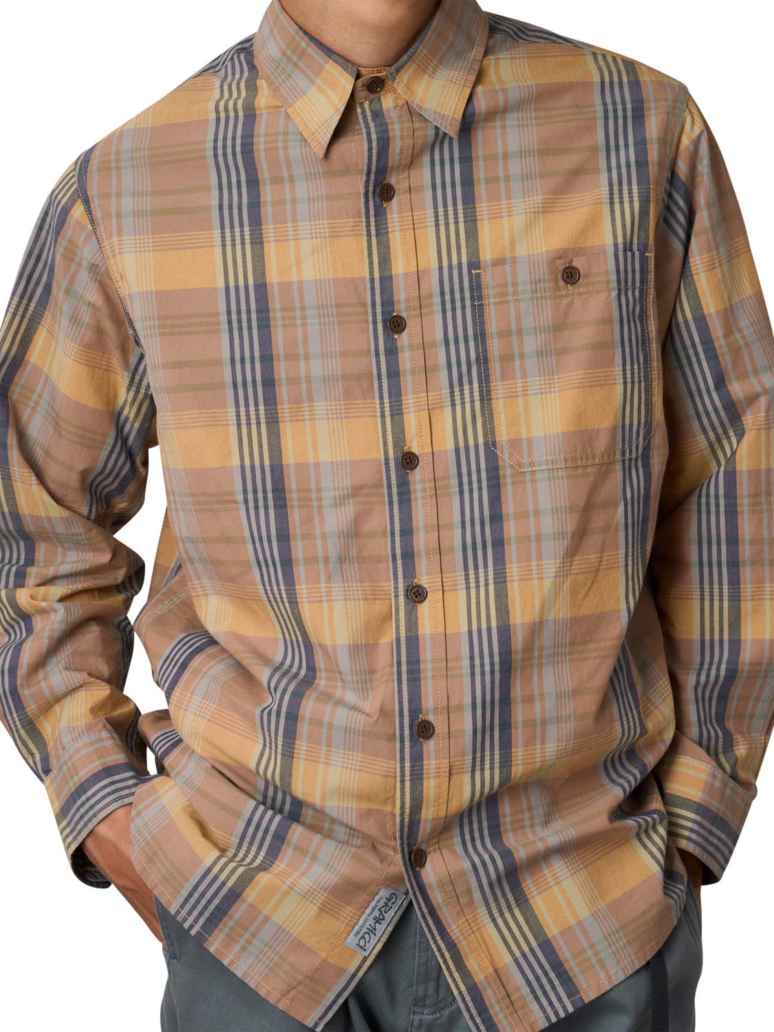 Product image 2 of 3, which shows Gramicci Cotton Blend Check Long Sleeve Shirt, Highland, S
