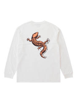 Gramicci Gecko Graphic Print Long Sleeve Cotton T-Shirt - view 2, White