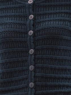 Pure Collection Short Sleeve Crochet Trim Cardigan, Navy - view 2, Navy