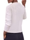 Pure Collection Cotton Twist Textured Cardigan, White