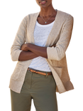Pure Collection Edge to Edge Linen Blend Sparkle Cardigan, Gold