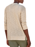 Pure Collection Edge to Edge Linen Blend Sparkle Cardigan, Gold