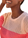 Pure Collection Sunset Stripe Top, Pink/Multi