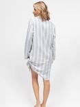 Cyberjammies Stripe Linen Blend Nightshirt, Blue/White