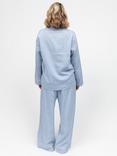 Cyberjammies Linen Blend Shirt Long Pyjama Set, Blue