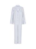 Cyberjammies Stripe Linen Blend Shirt Long Pyjama Set, Blue