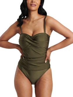 South Beach Bandeau Tummy Control Swimsuit, Olive