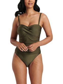 South Beach Bandeau Tummy Control Swimsuit - view 2, Olive