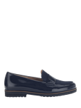 Gabor Elder Wide Fit Leather Slip On Loafers, Navy