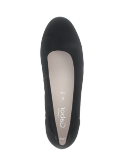 Gabor Demi Wide Fit Suede Court Shoes - view 2, Black