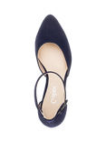 Gabor Gala Ankle Strap Suede Court Shoes, Navy