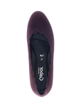 Gabor Gigi Wide Fit Scallop Edge Suede Courts, Purple