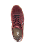 Gabor Dahma Wide Fit Textured Lace Up Leather Trainers, Red/Multi