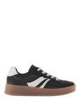 Gabor Dahma Wide Fit Leather Trainers, Black/Cream