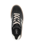 Gabor Dahma Wide Fit Leather Trainers, Black/Cream