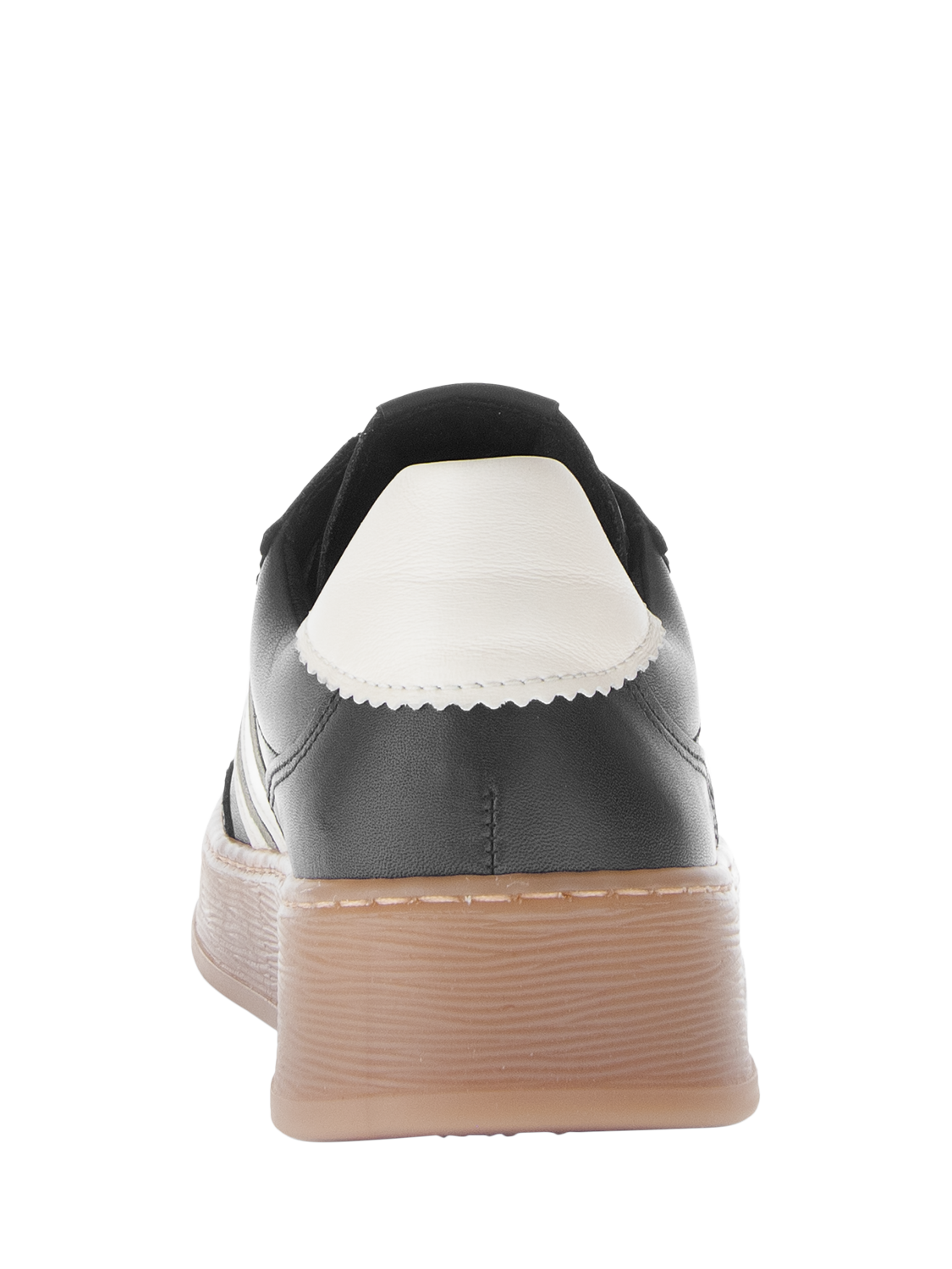 Product image 3 of 4, which shows Gabor Dahma Wide Fit Leather Trainers, Black/Cream, 4.5