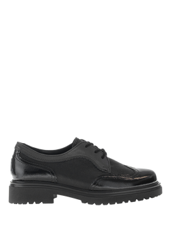 Gabor Fabi Wide Fit Leather Shoes, Black, Black