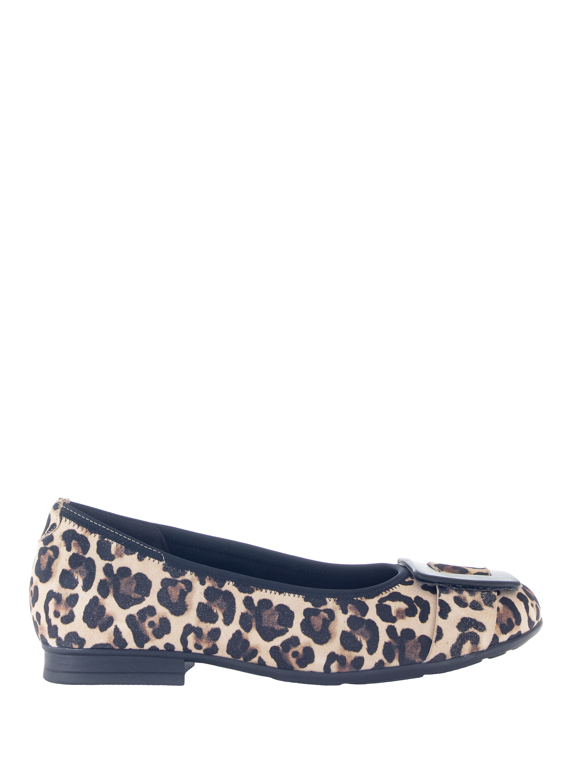 Product image 1 of 4, which shows Gabor Paige Wide Fit Leopard Print Suede Pumps, Brown/Multi, 3