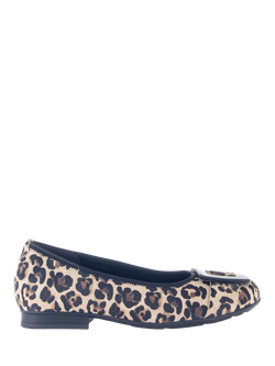 Gabor Paige Wide Fit Leopard Print Suede Pumps, Brown/Multi, Brown/Multi