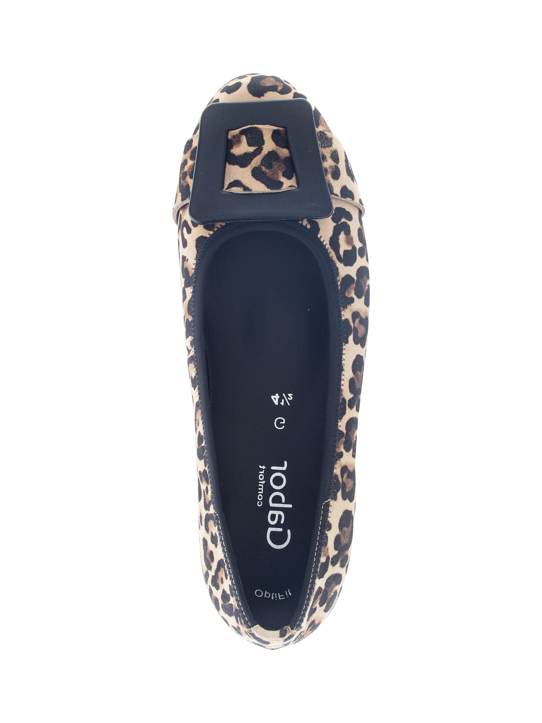 Product image 2 of 4, which shows Gabor Paige Wide Fit Leopard Print Suede Pumps, Brown/Multi, 3