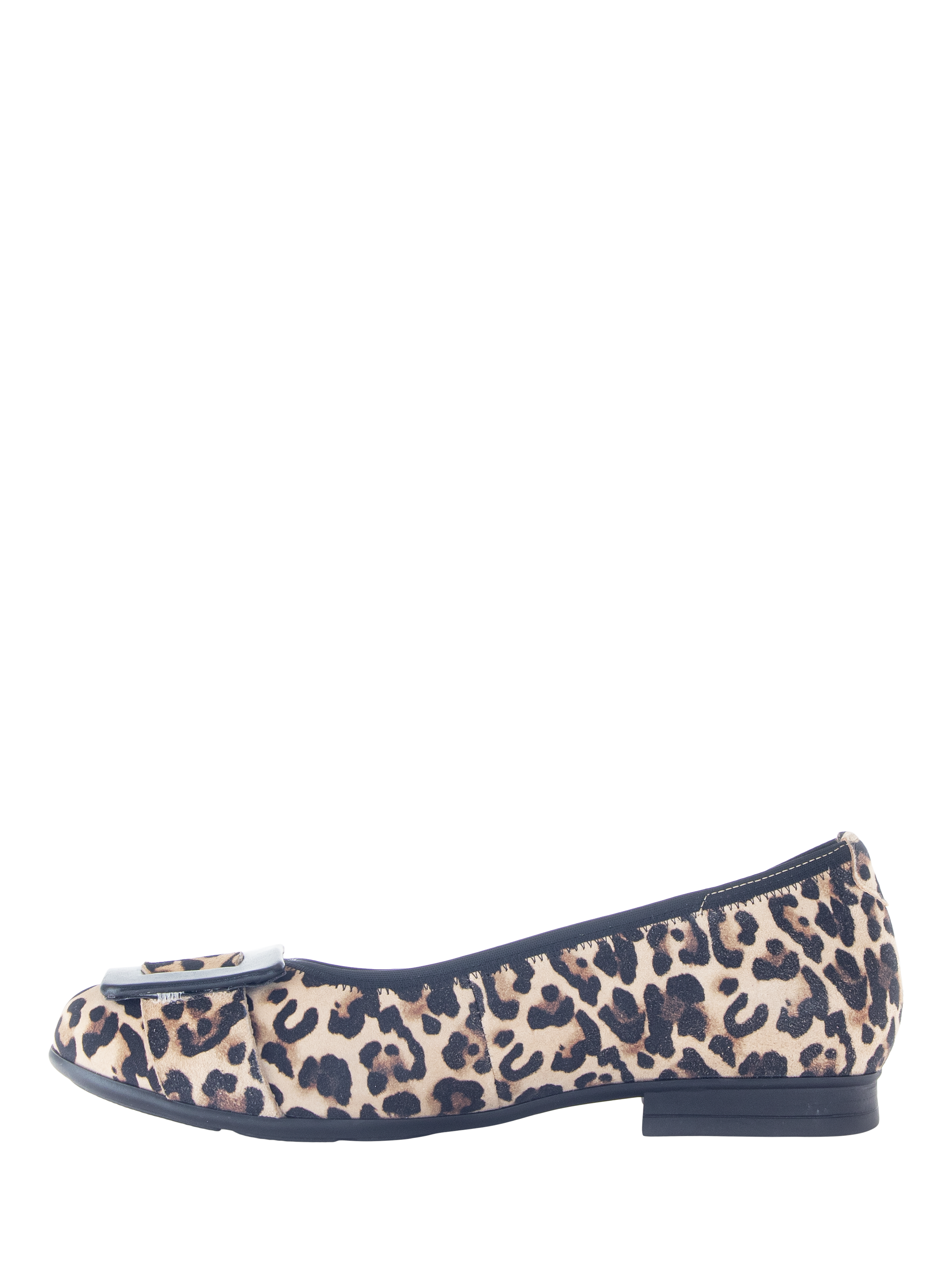 Product image 4 of 4, which shows Gabor Paige Wide Fit Leopard Print Suede Pumps, Brown/Multi, 3